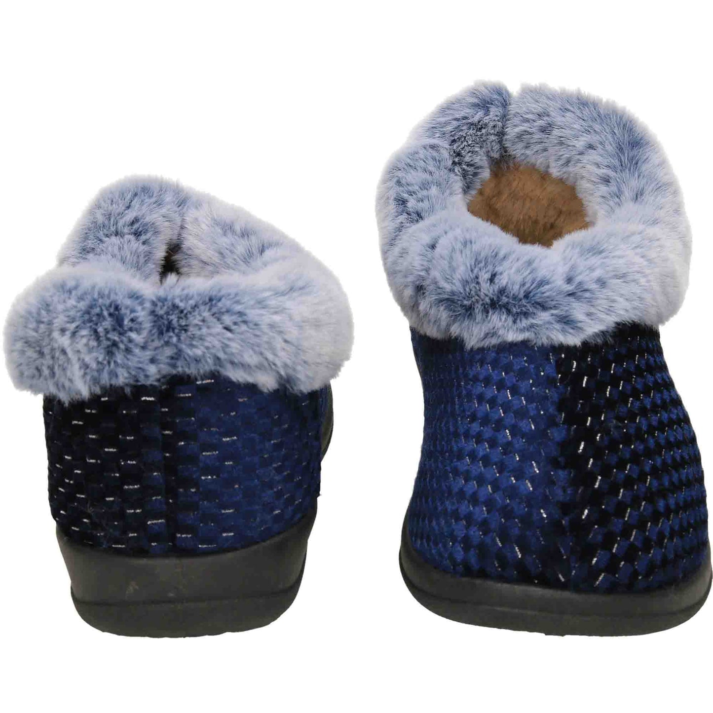 Blue Slipper Boots Ladies Cushioned Warm House Shoe