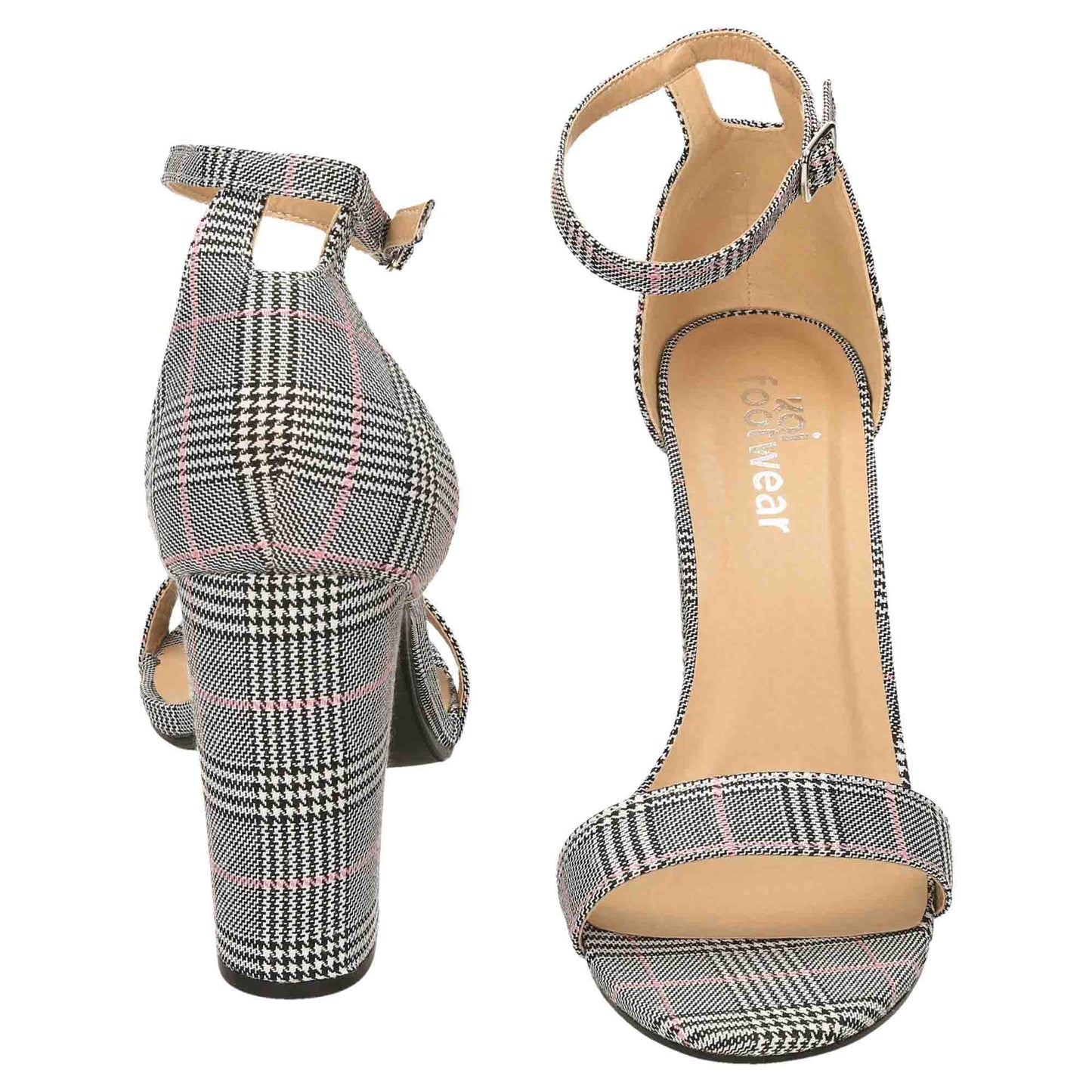 2 Part Block Heel Shoes Sandals Open Toe
