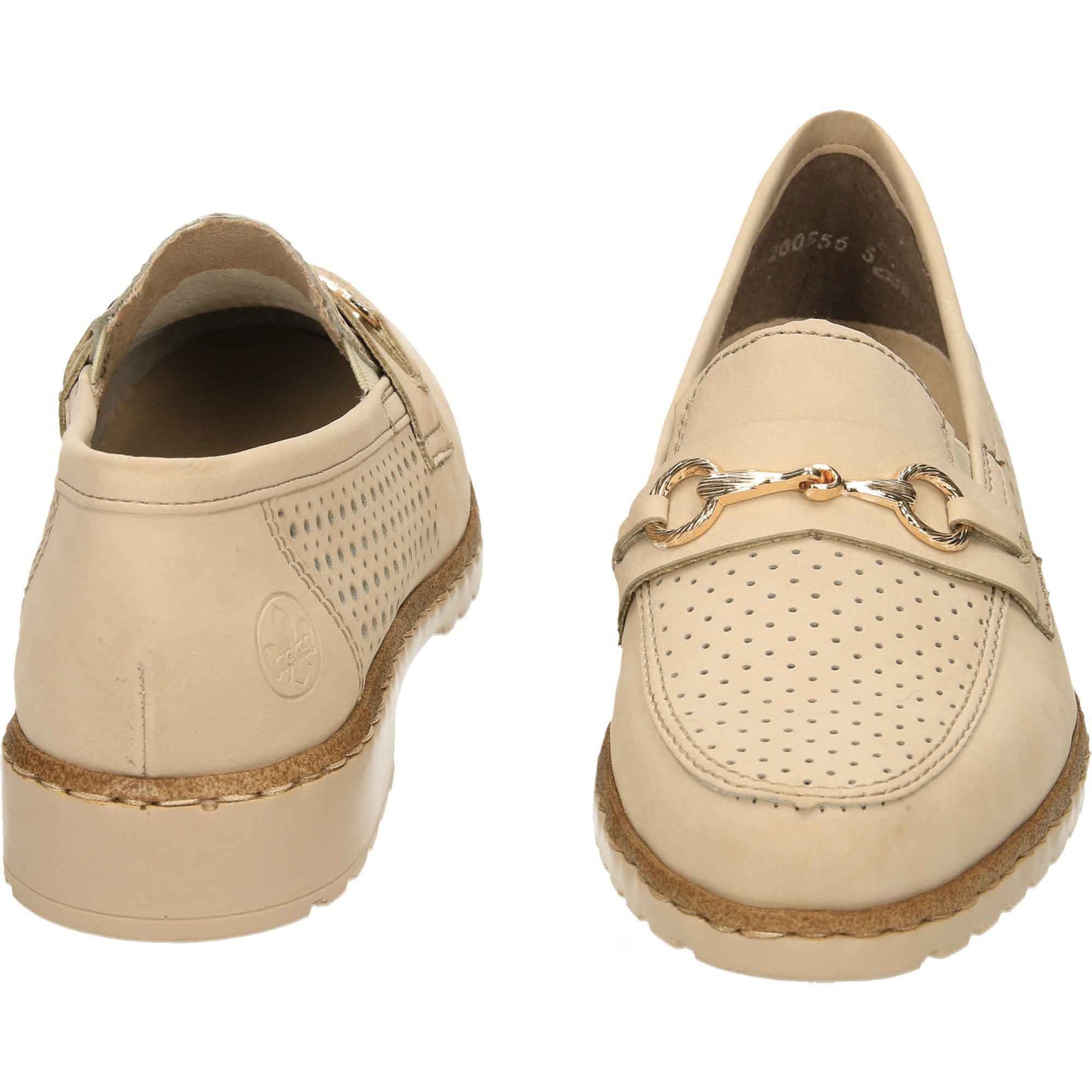 Rieker Beige Loafer Flat Shoes 51865-60 - UK 5