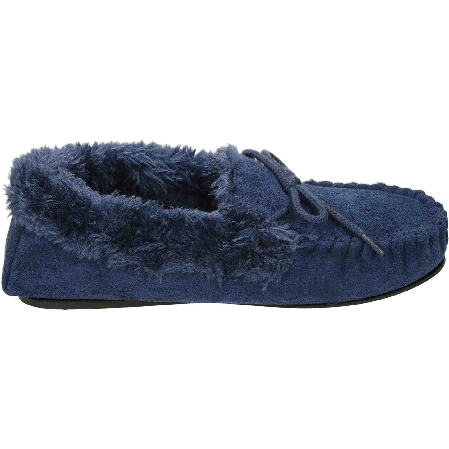 Navy Blue Moccasin Slippers Cushioned