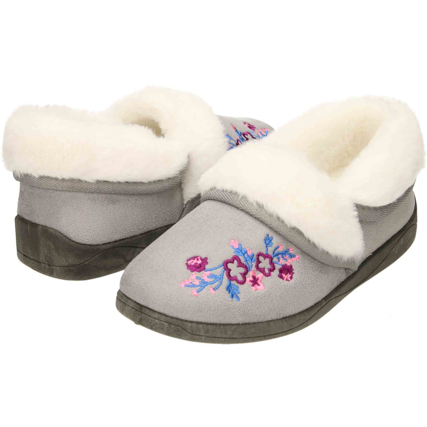 4 Way Slipper Boots Cushioned Grey
