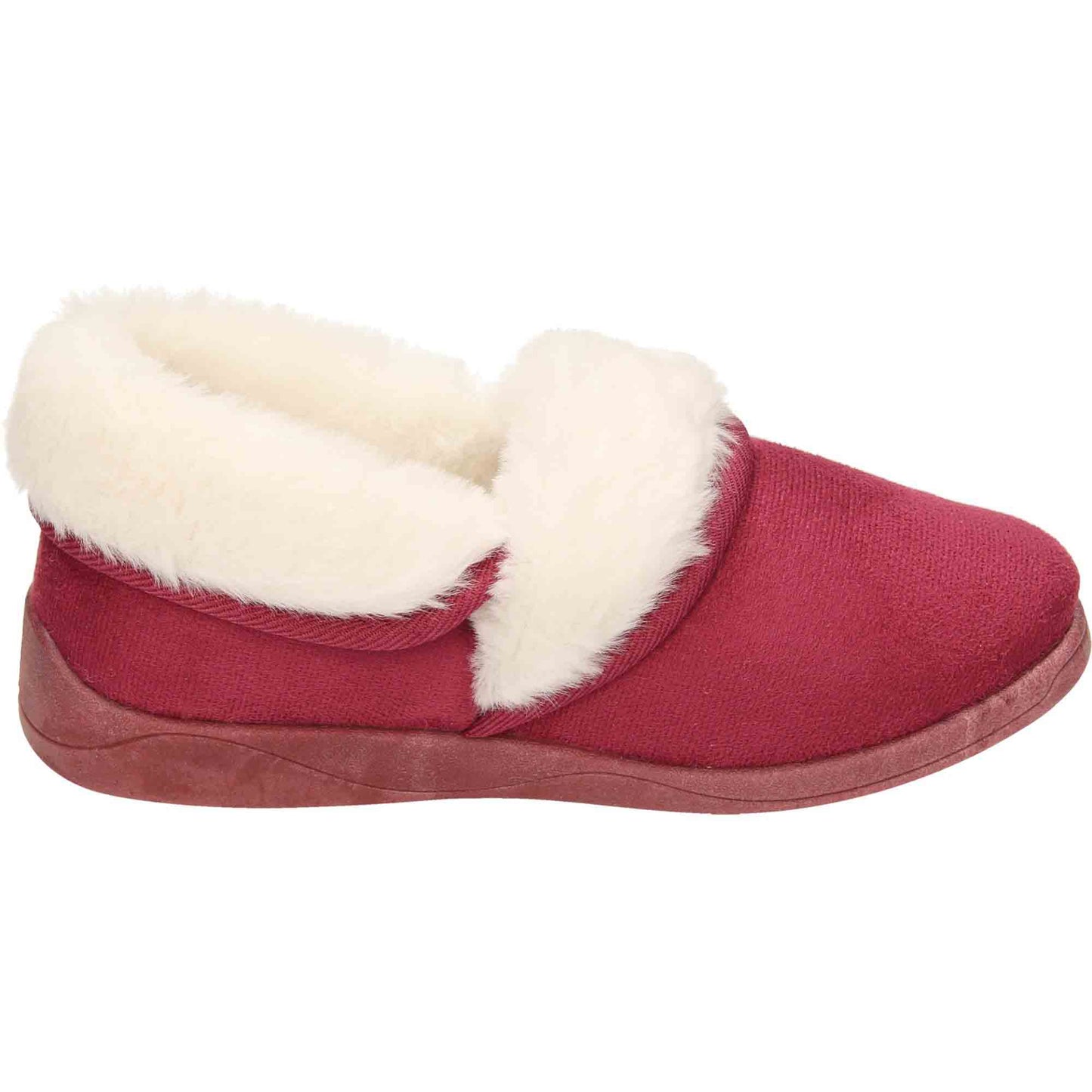 4 Way Slipper Boots Cushioned Burgundy