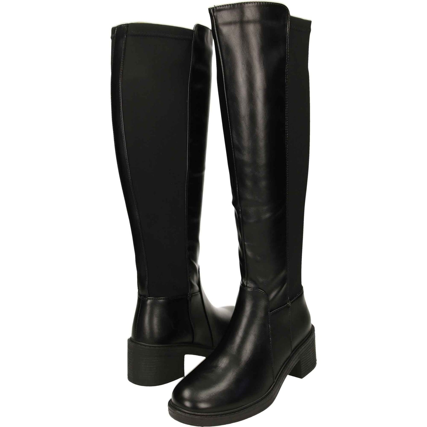 Wide Fit Black Stretchy Boots
