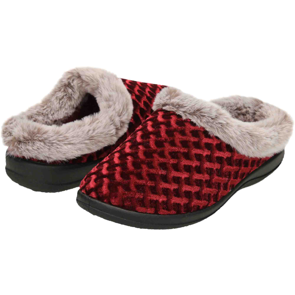 Slipper Mules Warm Burgundy Red Clogs