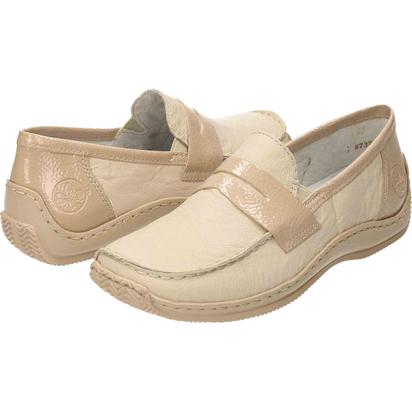 Leather Loafers Beige Flat Shoes