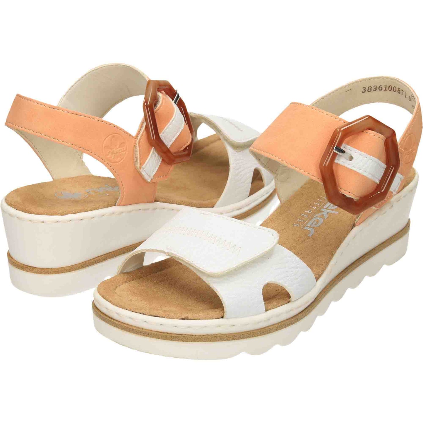Rieker Ladies Wedge Heel Open Toe Sandals 67476-38