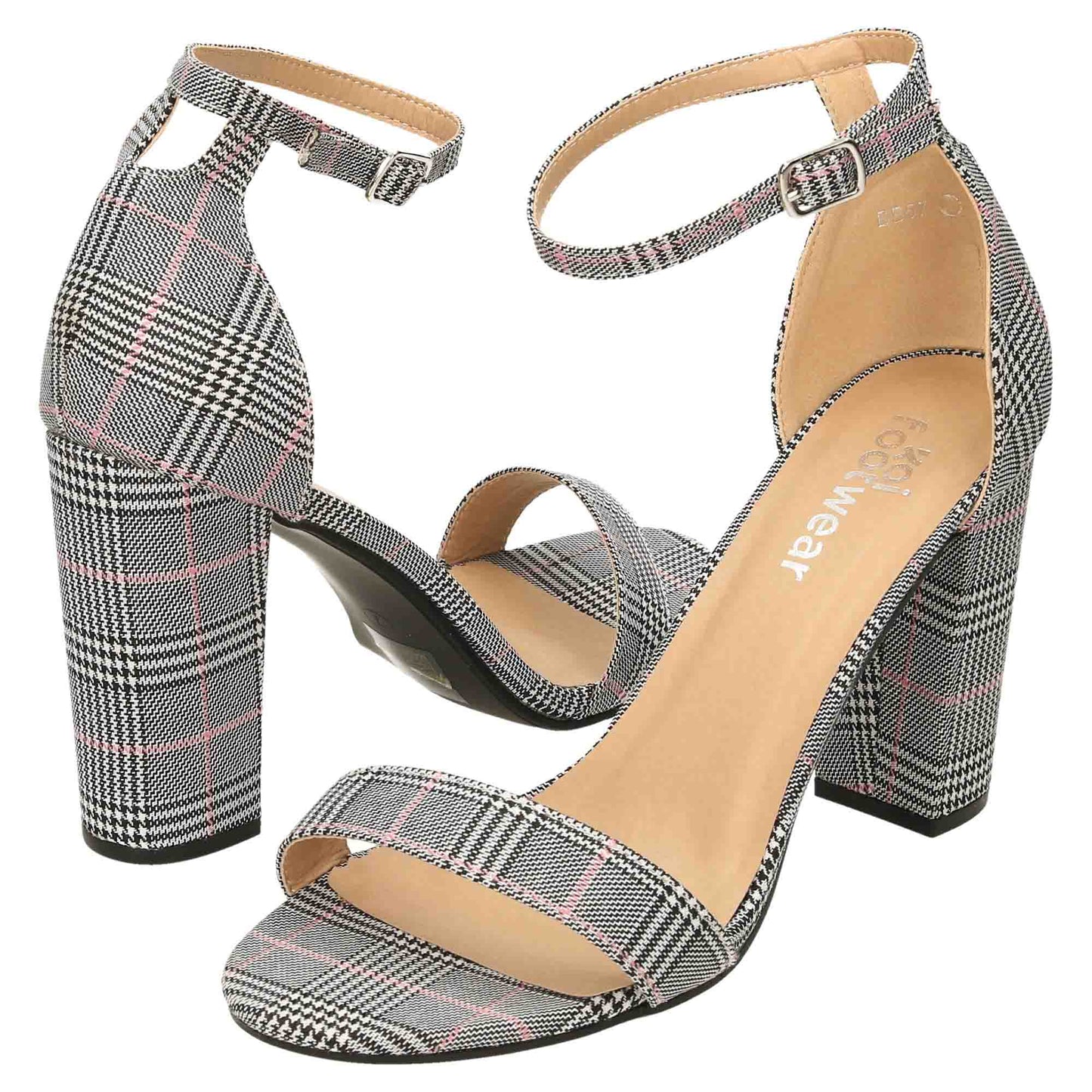 2 Part Block Heel Shoes Sandals Open Toe
