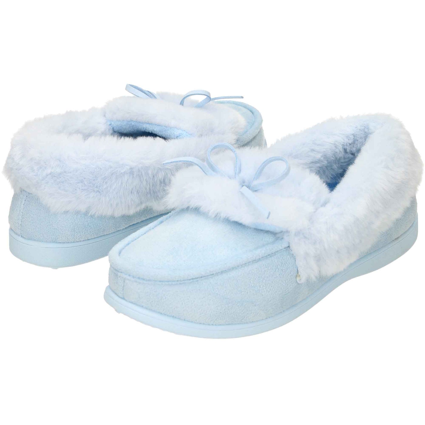 Blue Moccasin Slippers Cushioned