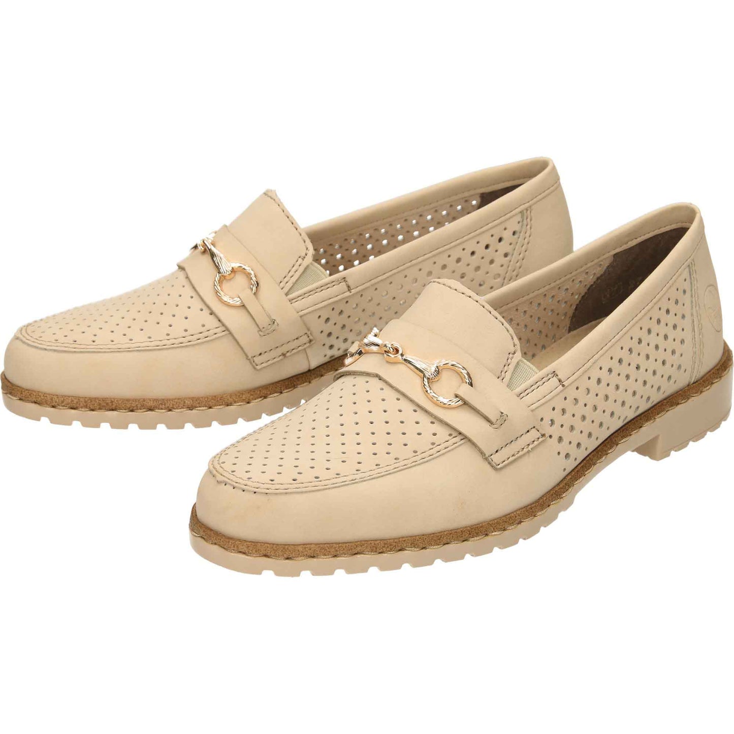 Rieker Beige Loafer Flat Shoes 51865-60 - UK 5