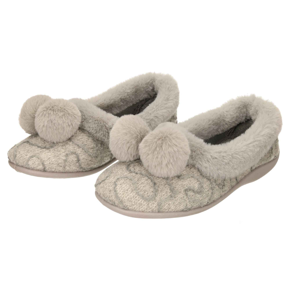 Grey Knitted Slippers