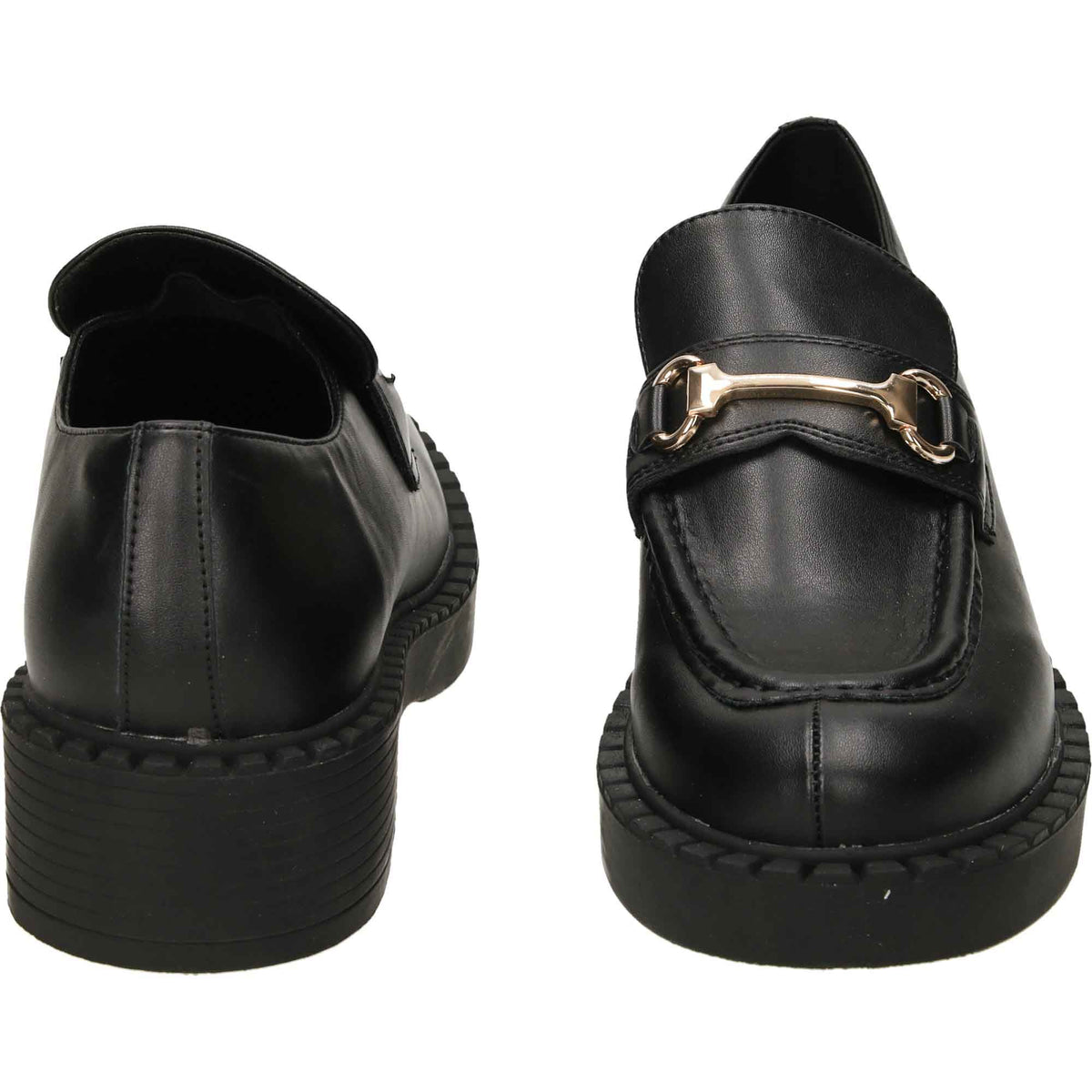 Black Loafers Slip On Shoes