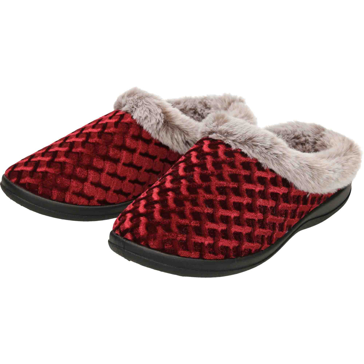 Slipper Mules Warm Burgundy Red Clogs