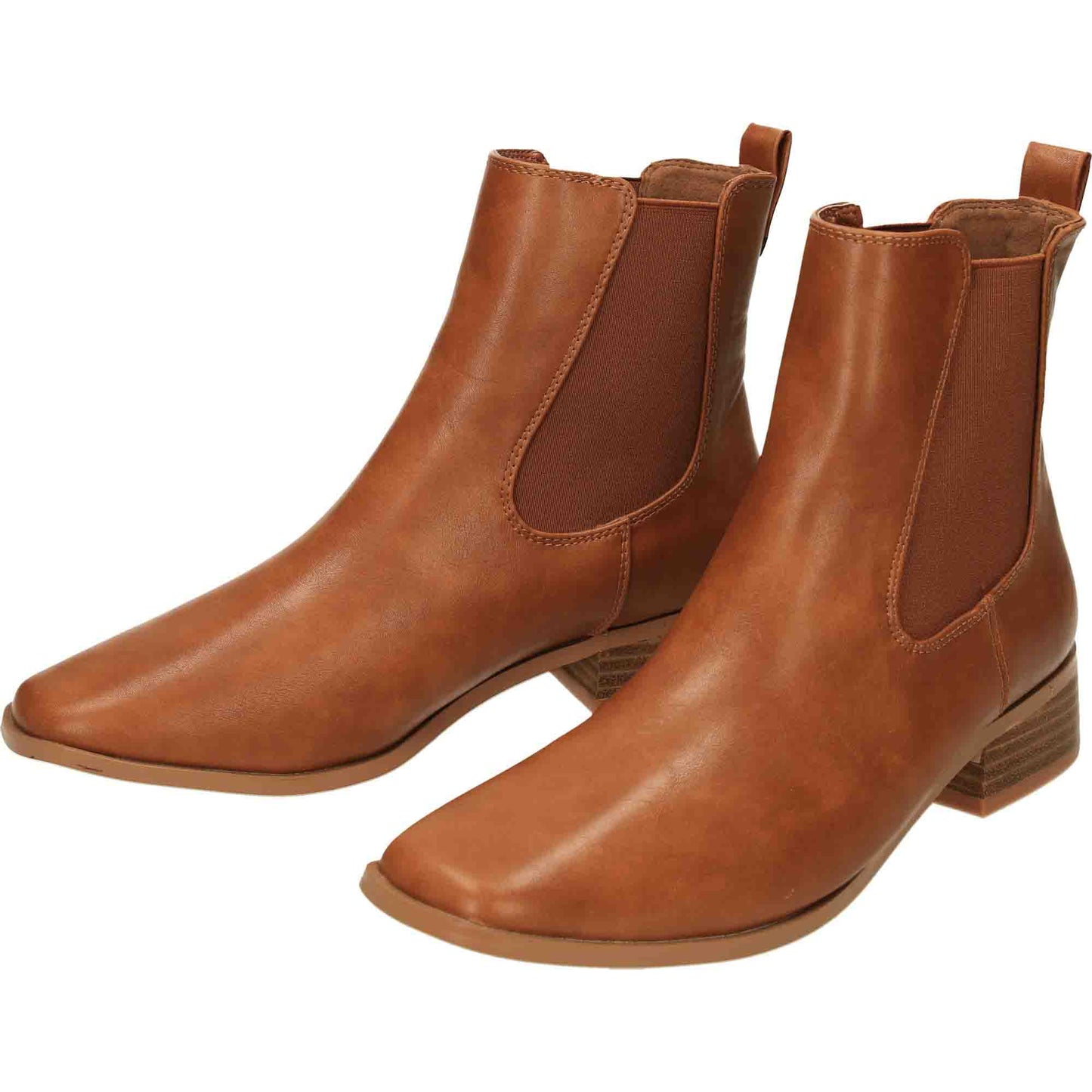 Tan Flat Ankle Chelsea Boot Wide Fit
