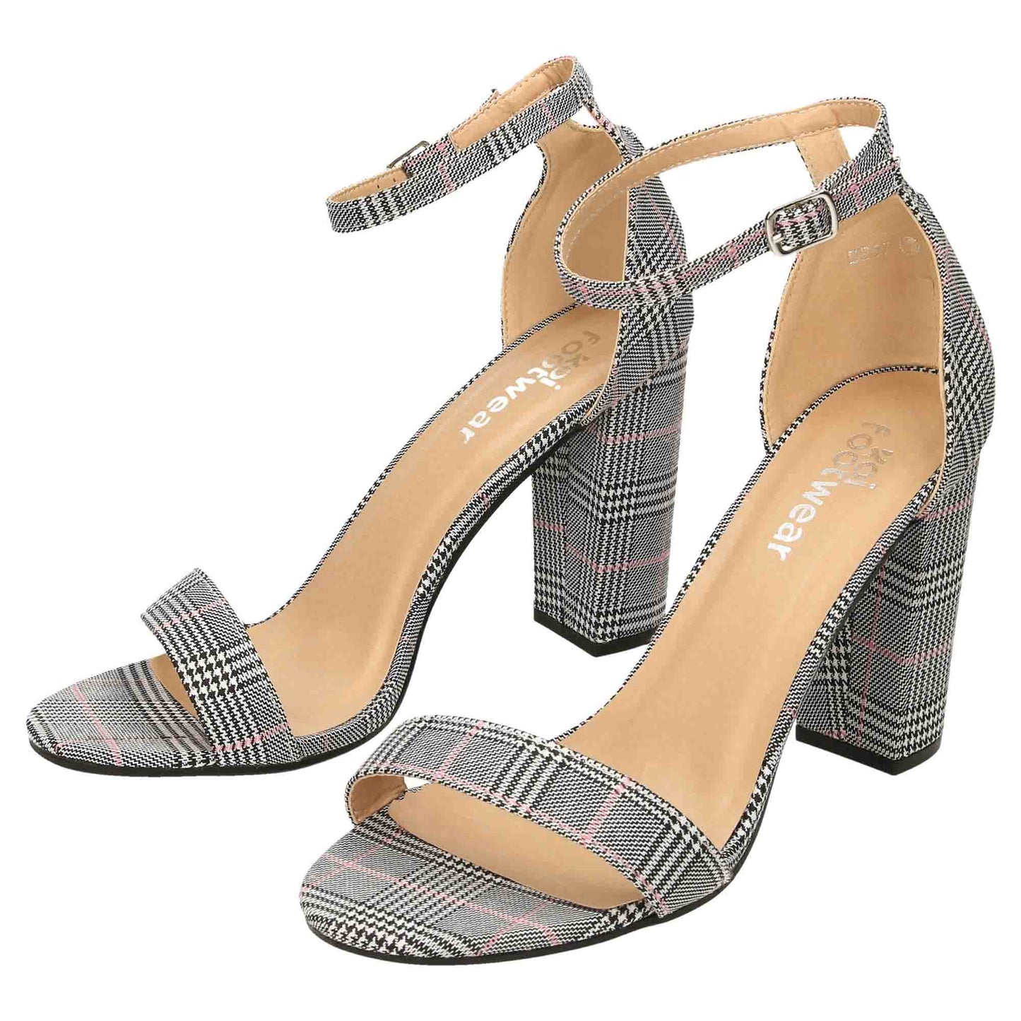 2 Part Block Heel Shoes Sandals Open Toe