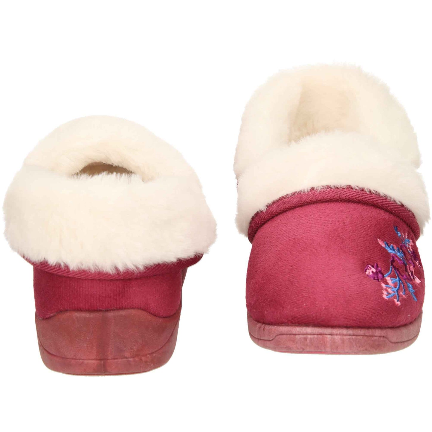 4 Way Slipper Boots Cushioned Burgundy