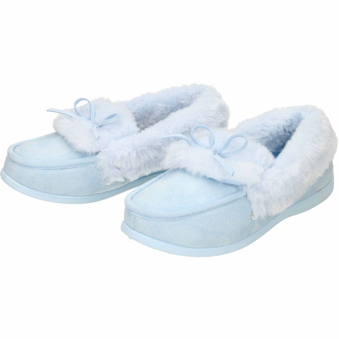 Blue Moccasin Slippers Cushioned
