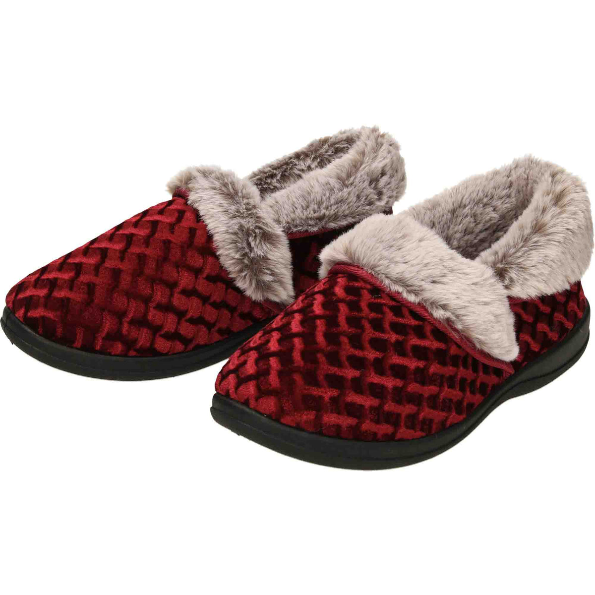 4 Way Slippers Boots Booties Burgundy Red