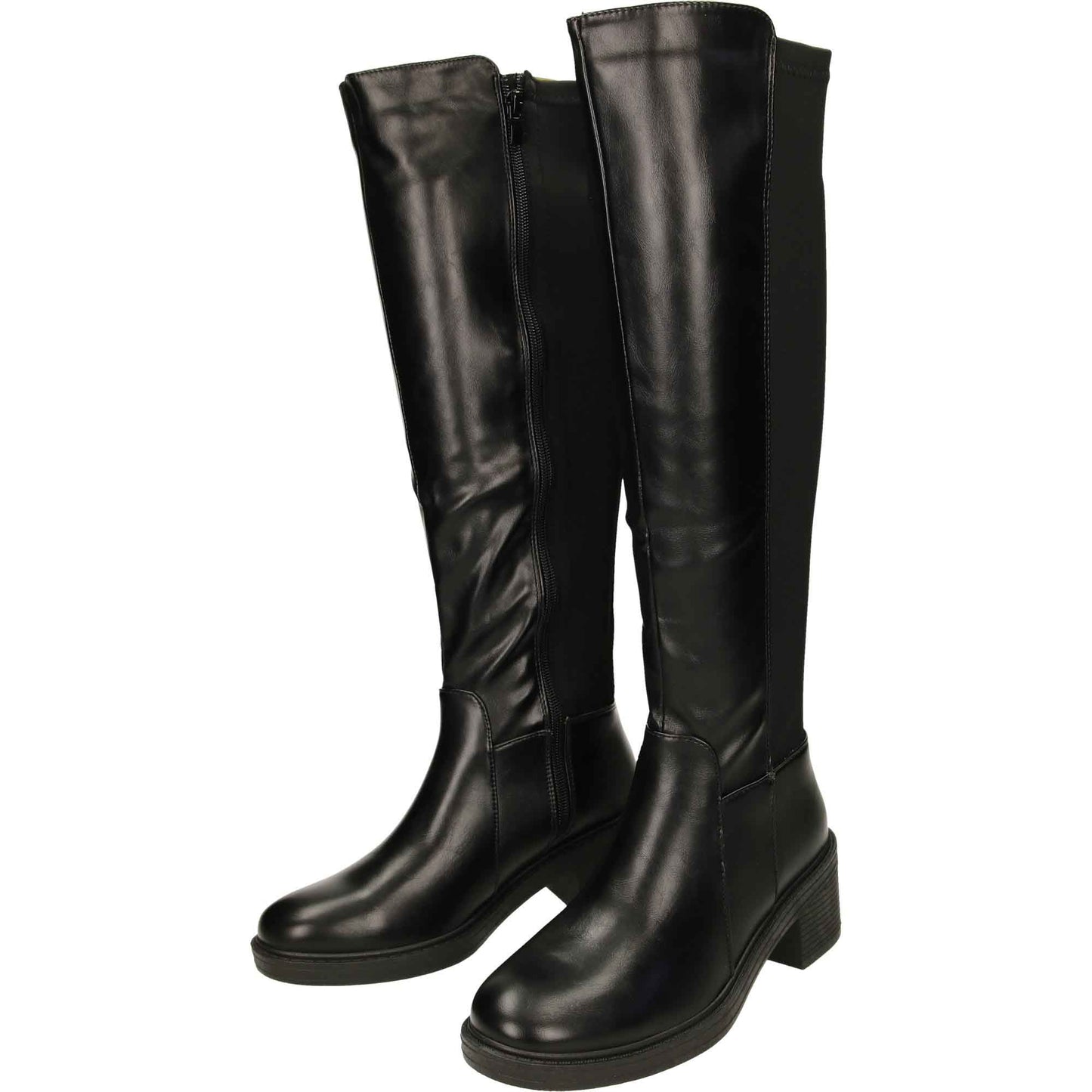 Wide Fit Black Stretchy Boots