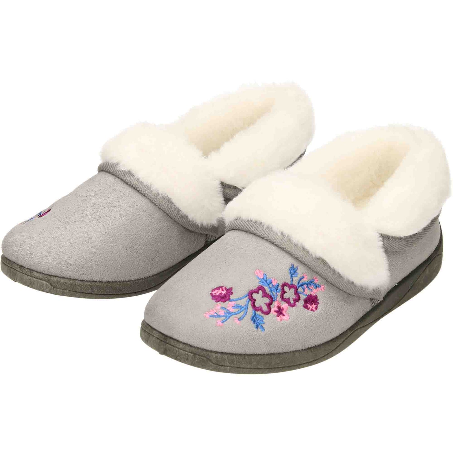 4 Way Slipper Boots Cushioned Grey