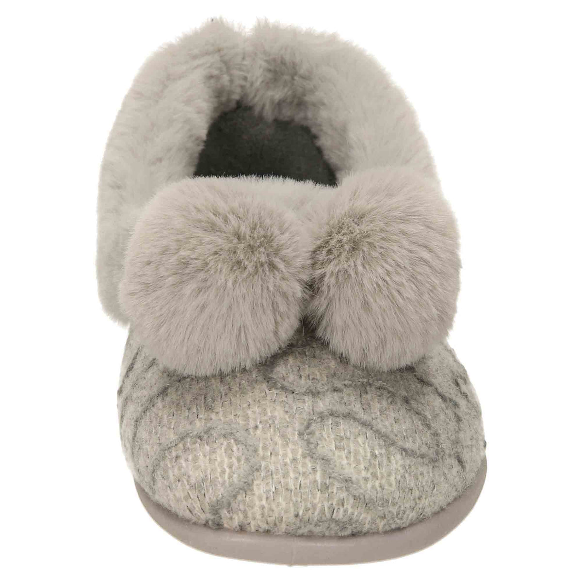 Grey Knitted Slippers