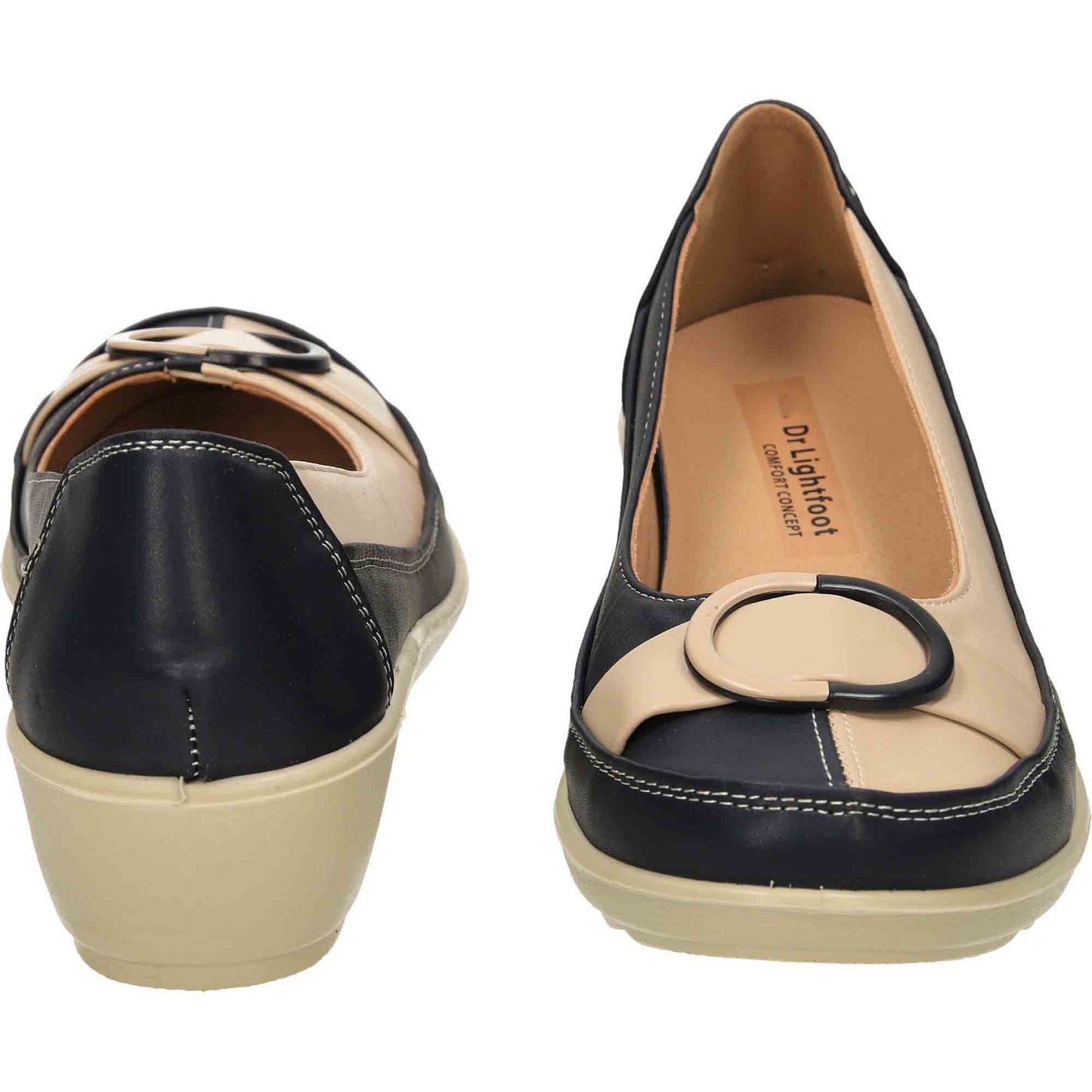 Wide Fit Low Wedge Heel Court Shoes