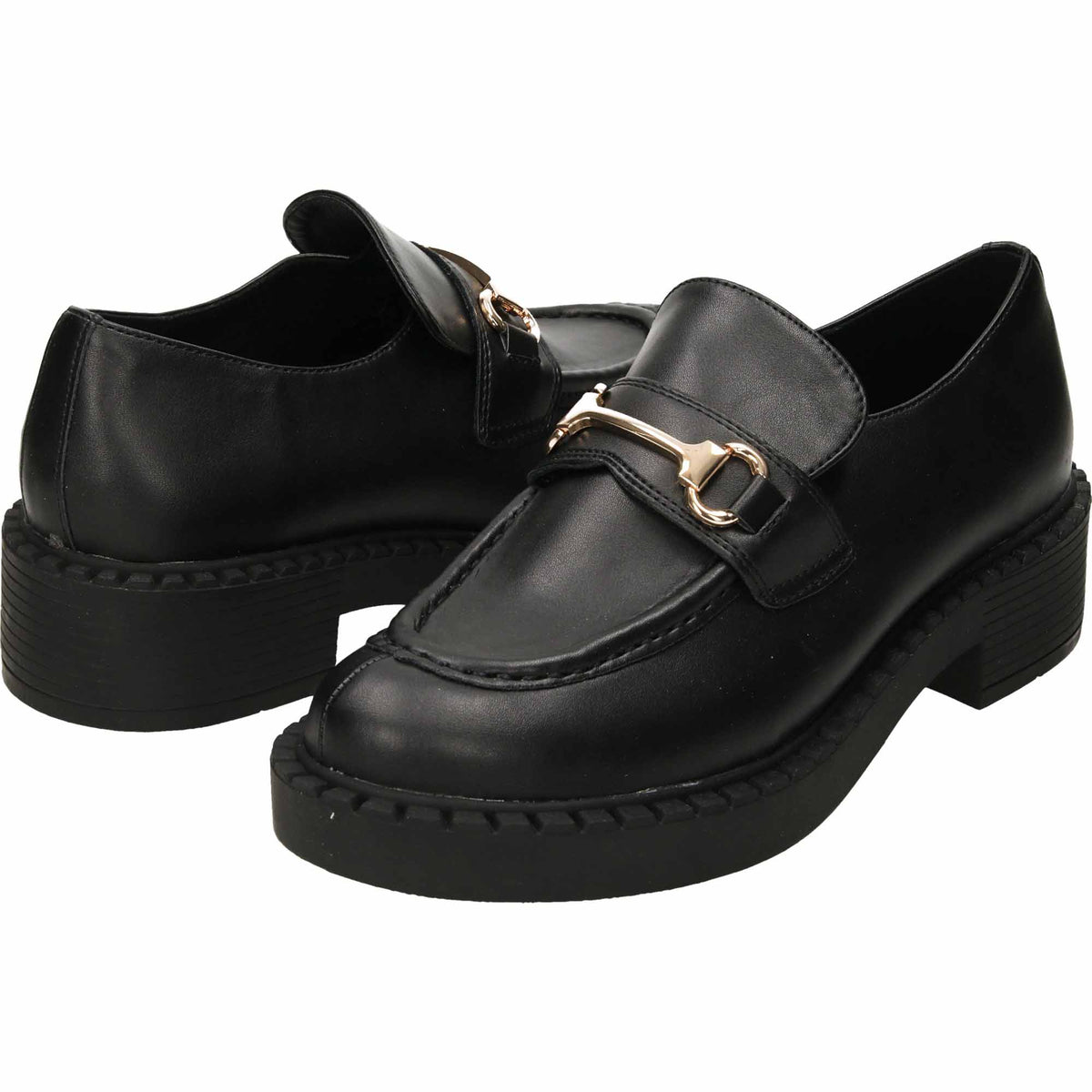Black Loafers Slip On Shoes