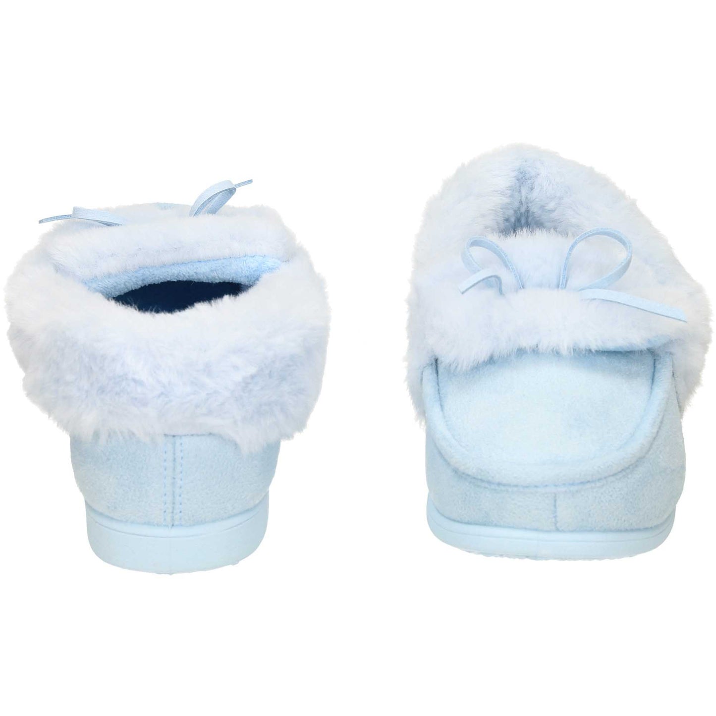 Blue Moccasin Slippers Cushioned