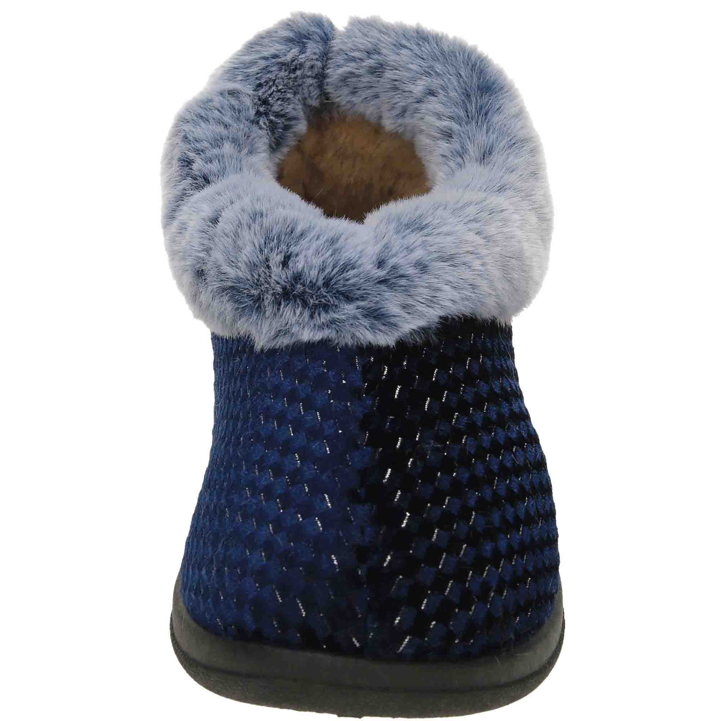 Blue Slipper Boots Ladies Cushioned Warm House Shoe