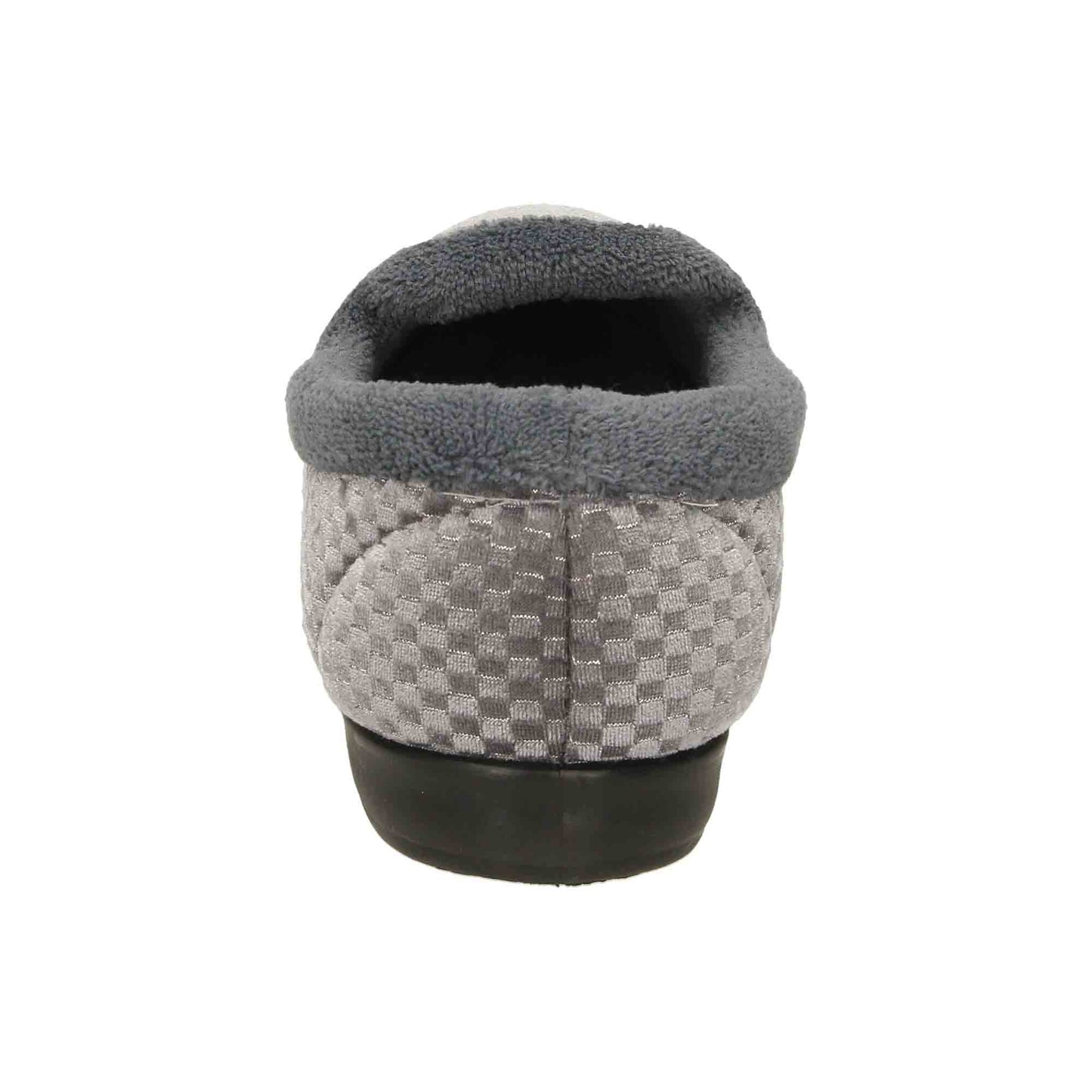 Grey Wide Fit Slippers Cushioned