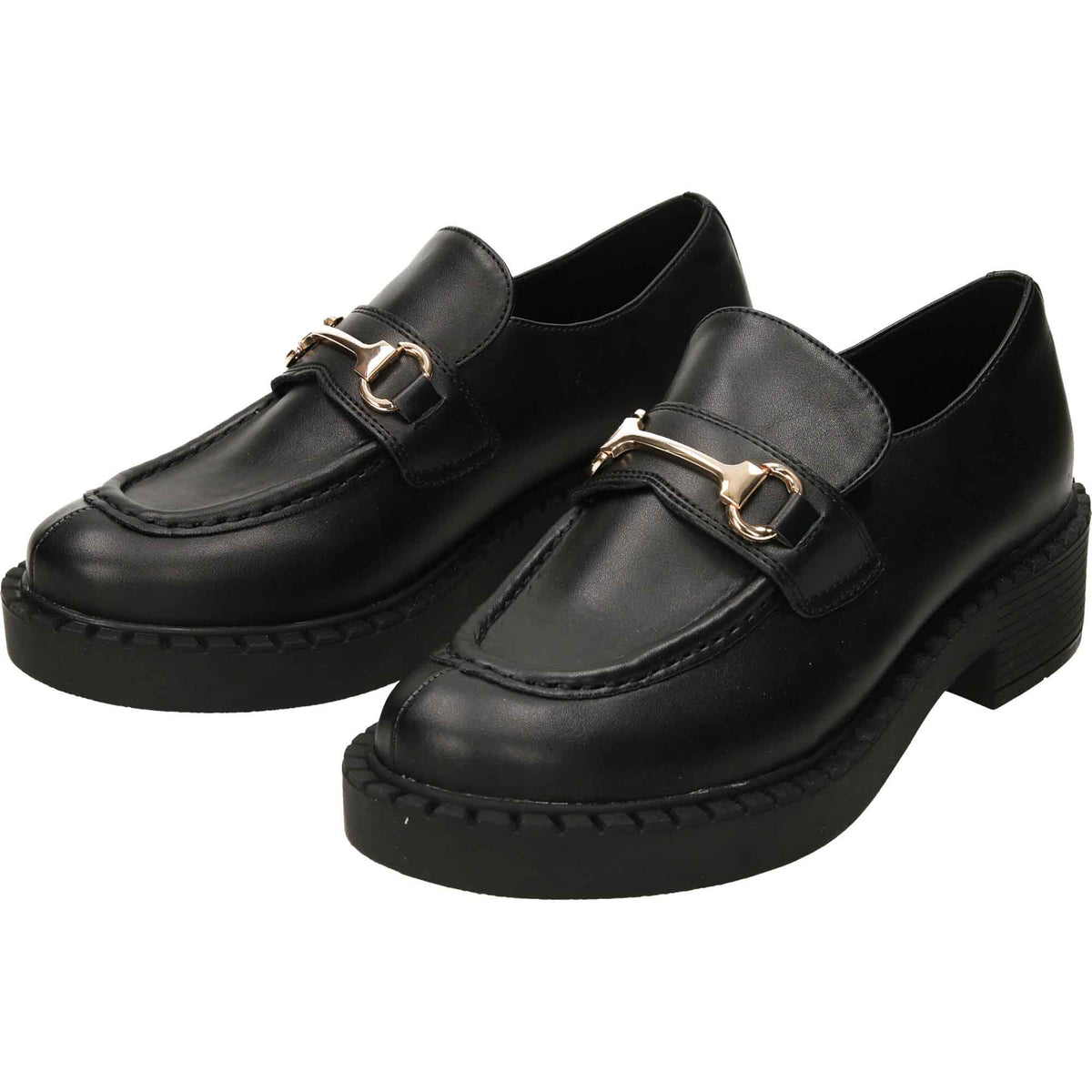 Black Loafers Slip On Shoes