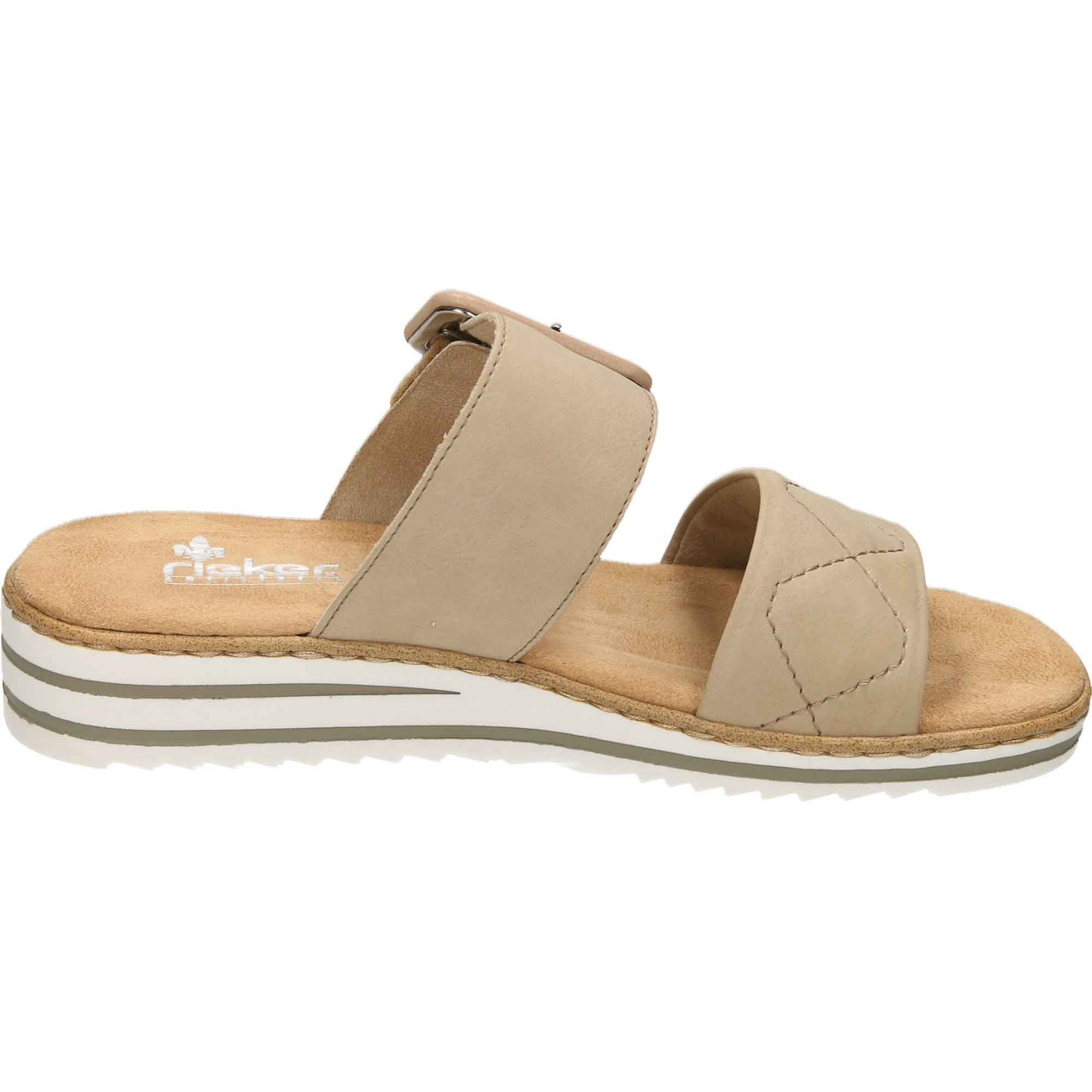 Rieker Ladies Slip On Low Wedge Heel Sandals V0694-62