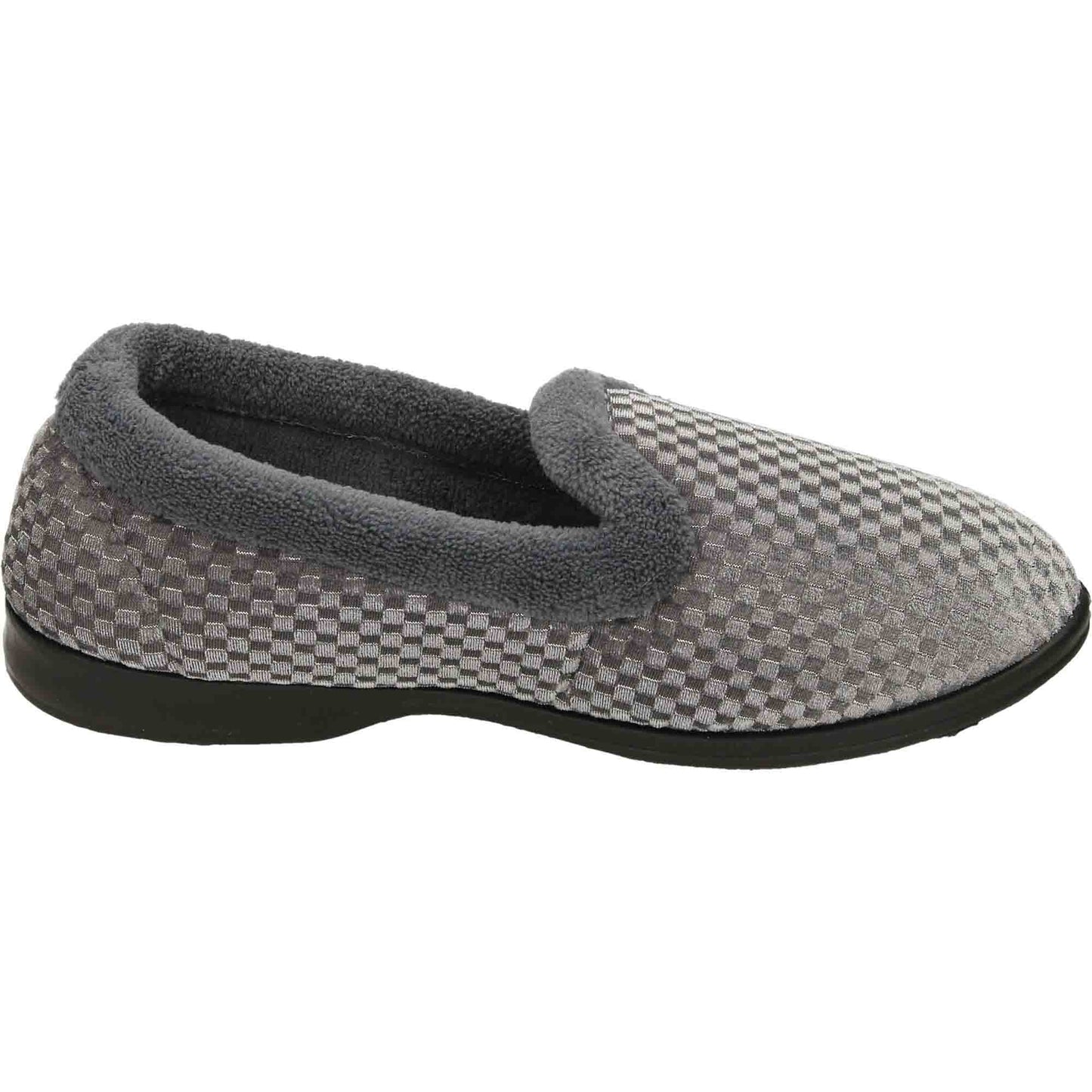 Grey Wide Fit Slippers Cushioned