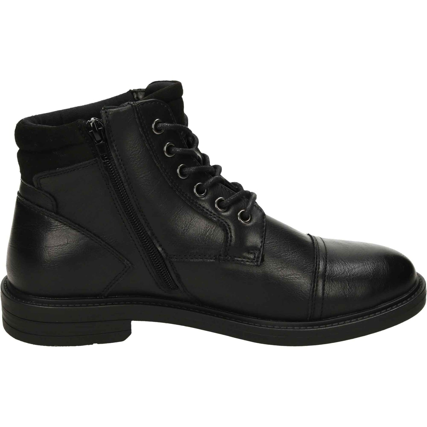 Mens Black Ankle Boots Lace Up Zip Formal Work Shoes