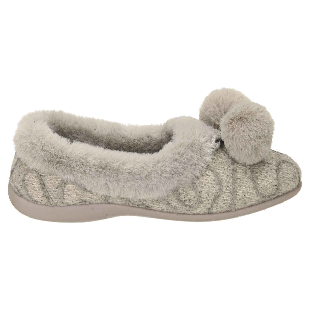 Grey Knitted Slippers