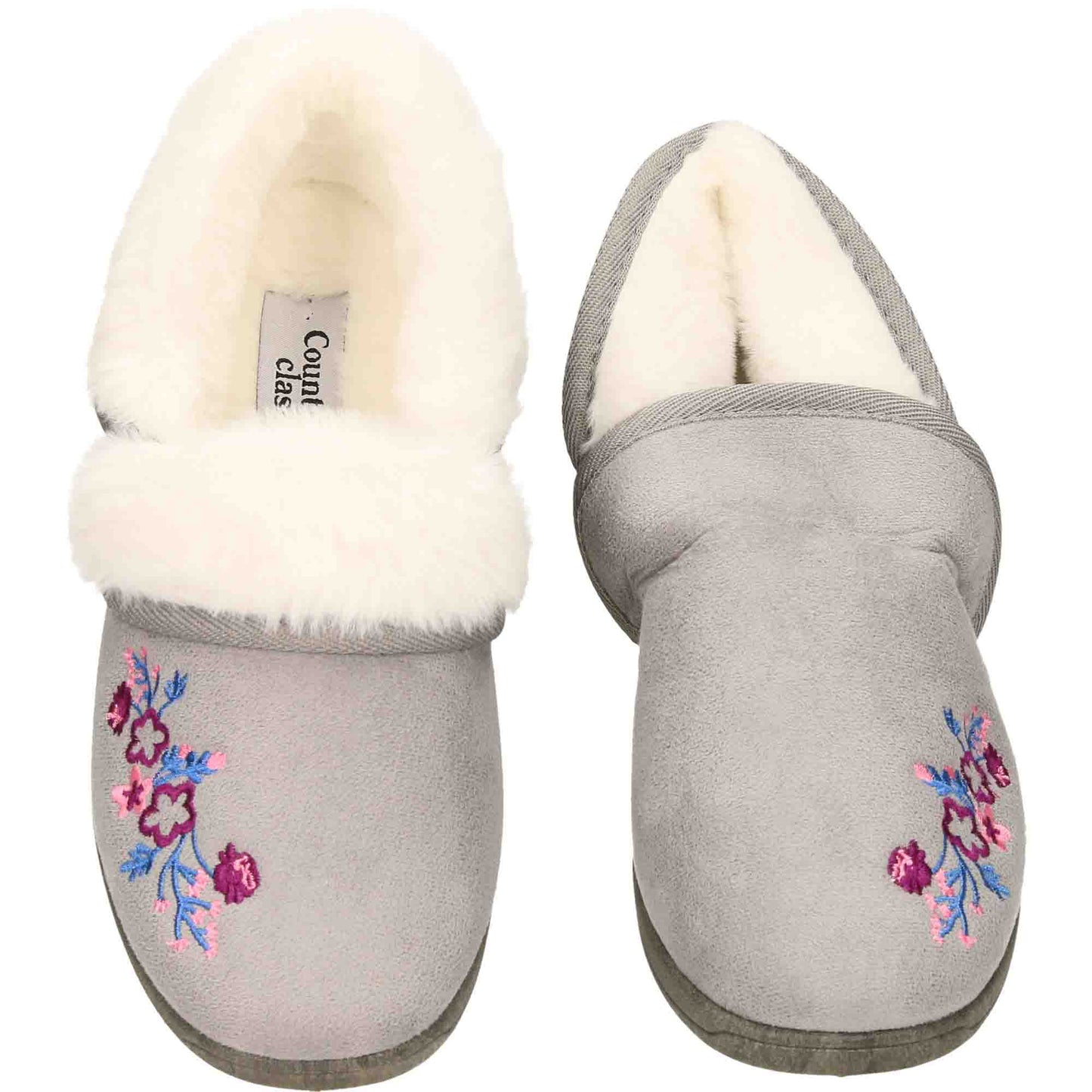 4 Way Slipper Boots Cushioned Grey
