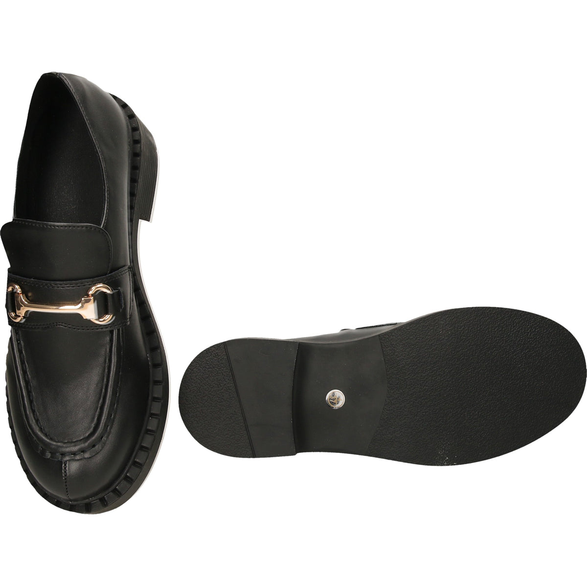 Black Loafers Slip On Shoes