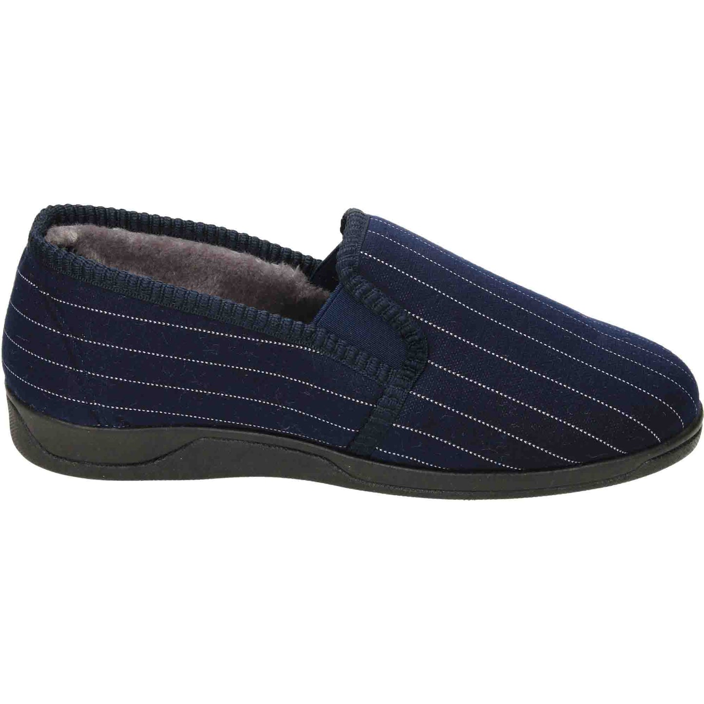 Mens Navy Blue Slippers Cushioned House Shoes