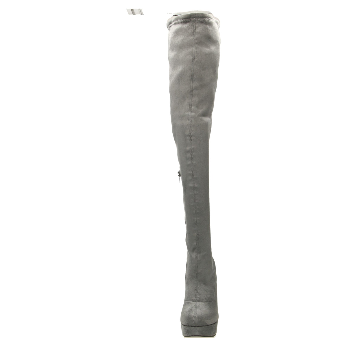High Heel Over The Knee Platform Grey Boots