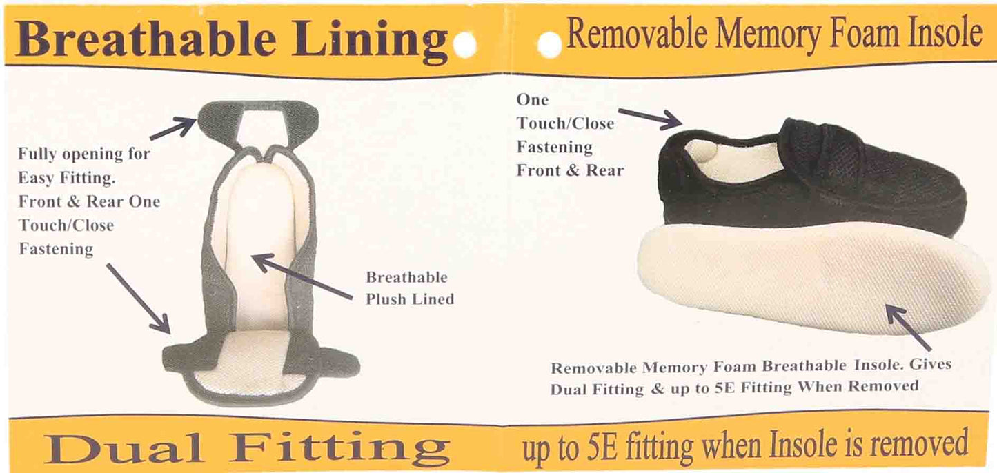 Extra Wide Fit Slippers Boots E/5E Closed Toe Breathable Shoe