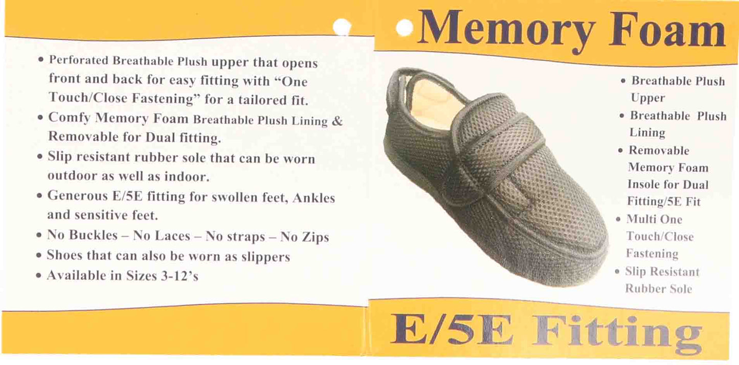 Extra Wide Fit Slippers Boots E/5E Closed Toe Breathable Shoe