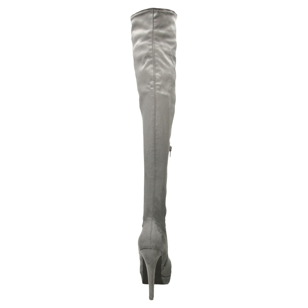 High Heel Over The Knee Platform Grey Boots