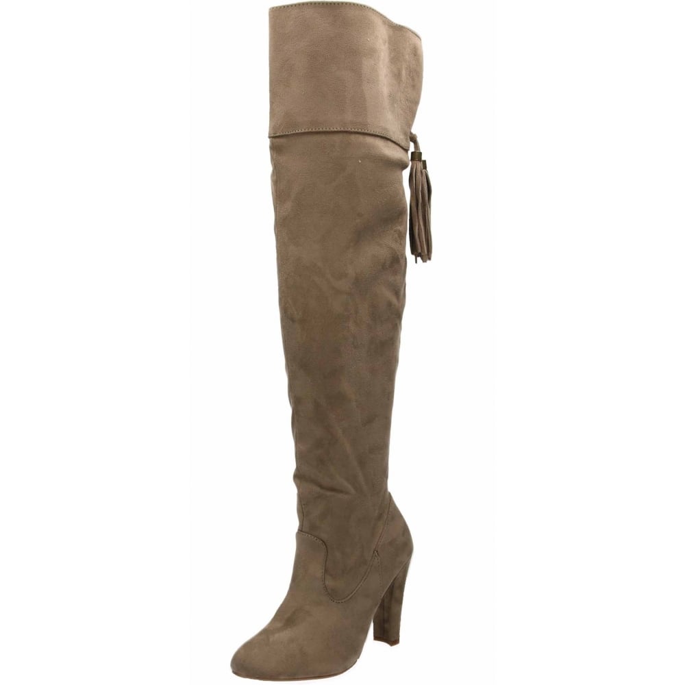 taupe suede tall boots